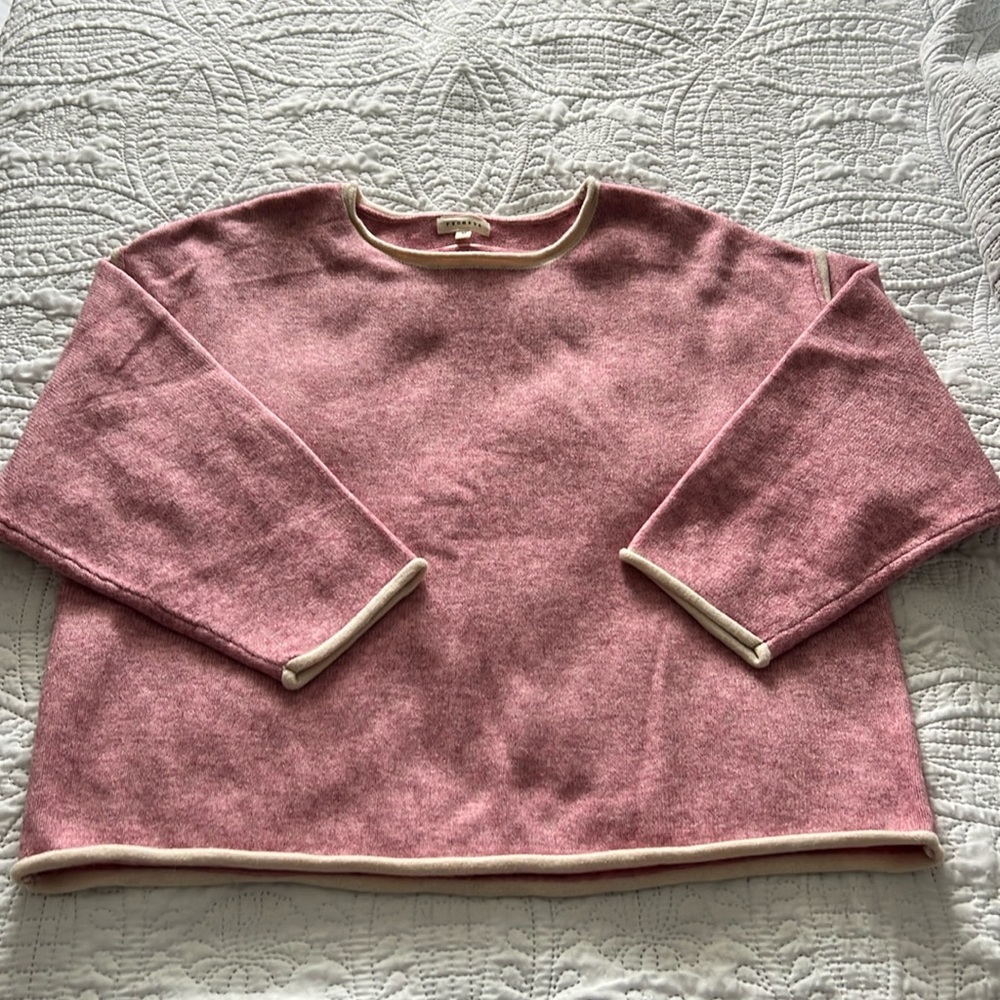 Promesa Quiet Storm Exposed-Seam Cropped Sweater